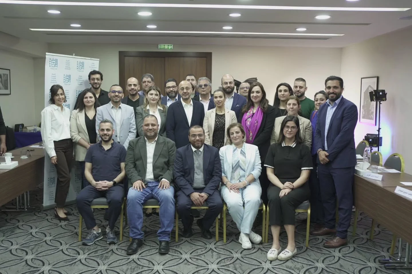 Participants in a discussion organized by the Arab Center for Research and Policy Studies in Beirut